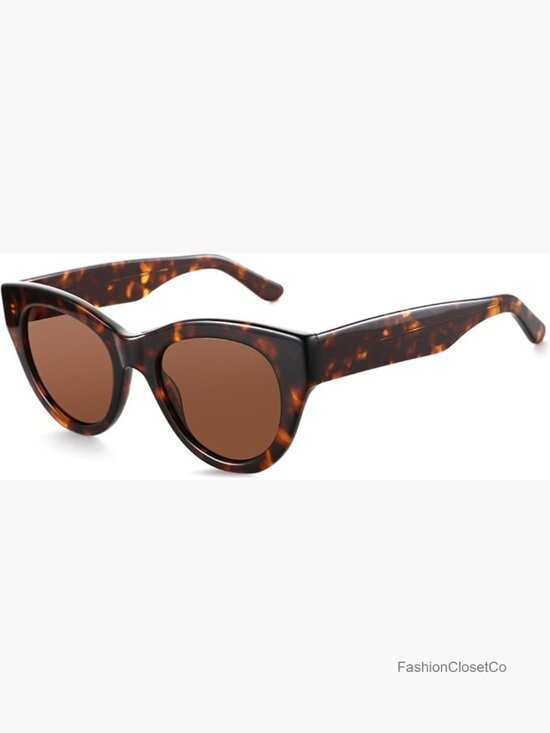 Polarized Round Sunglasses UV400 Protection Retro Cat Eye Shades main image 2